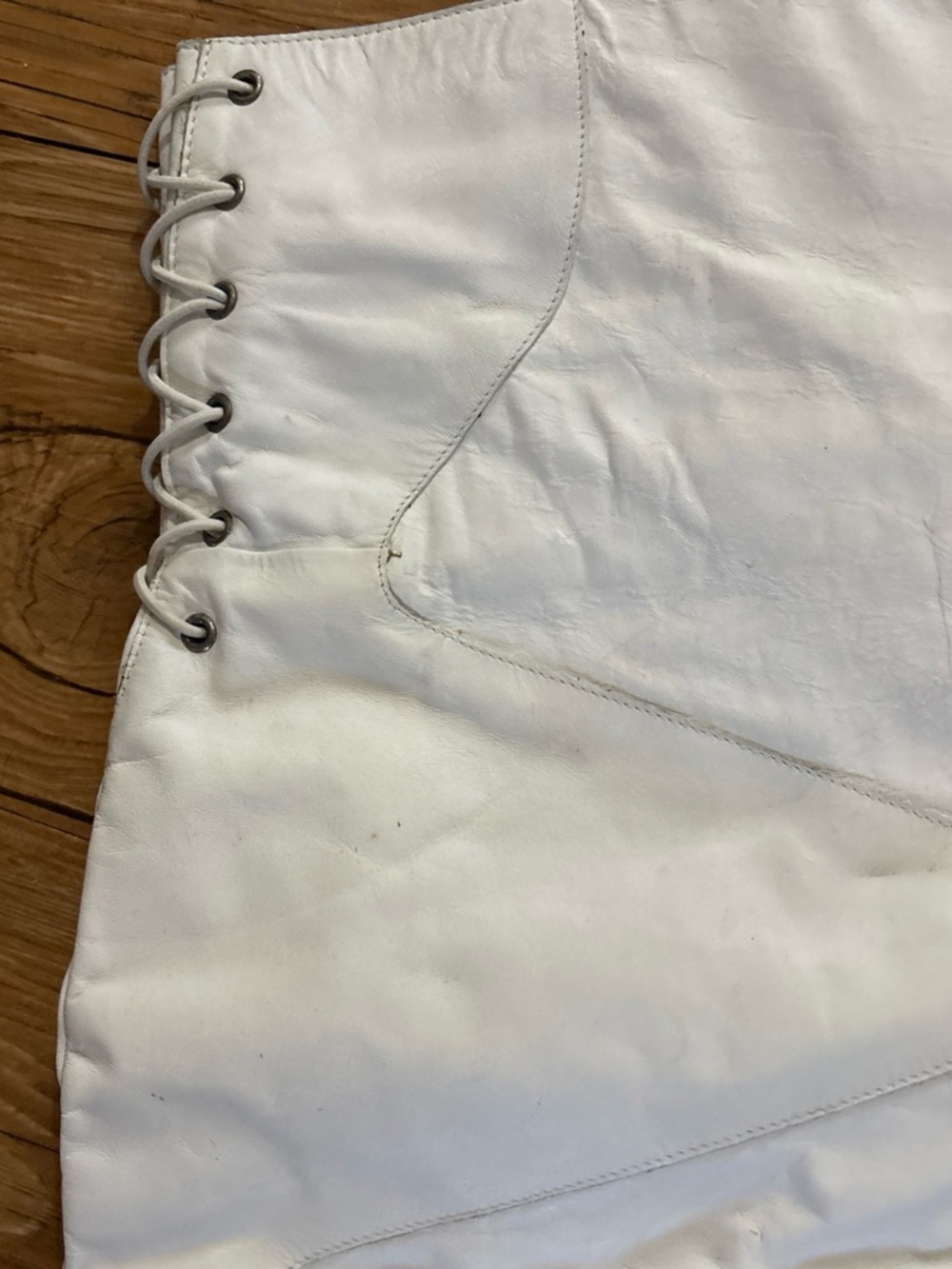 Vintage Dolcis white leather thigh boots Toy lace up back size 9M - Picture 5 of 16